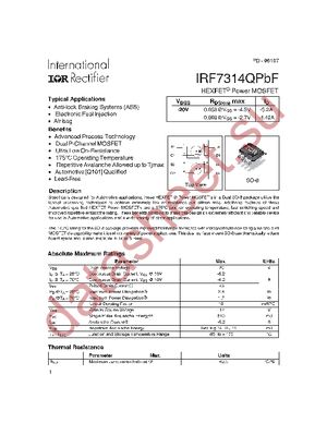 IRF7314QPBF datasheet  